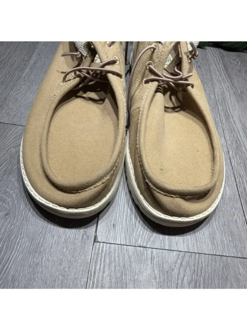 Hey Dude Wally Mid Salt N Stone Casual Boots Shoes Tan White Mens Size 14
